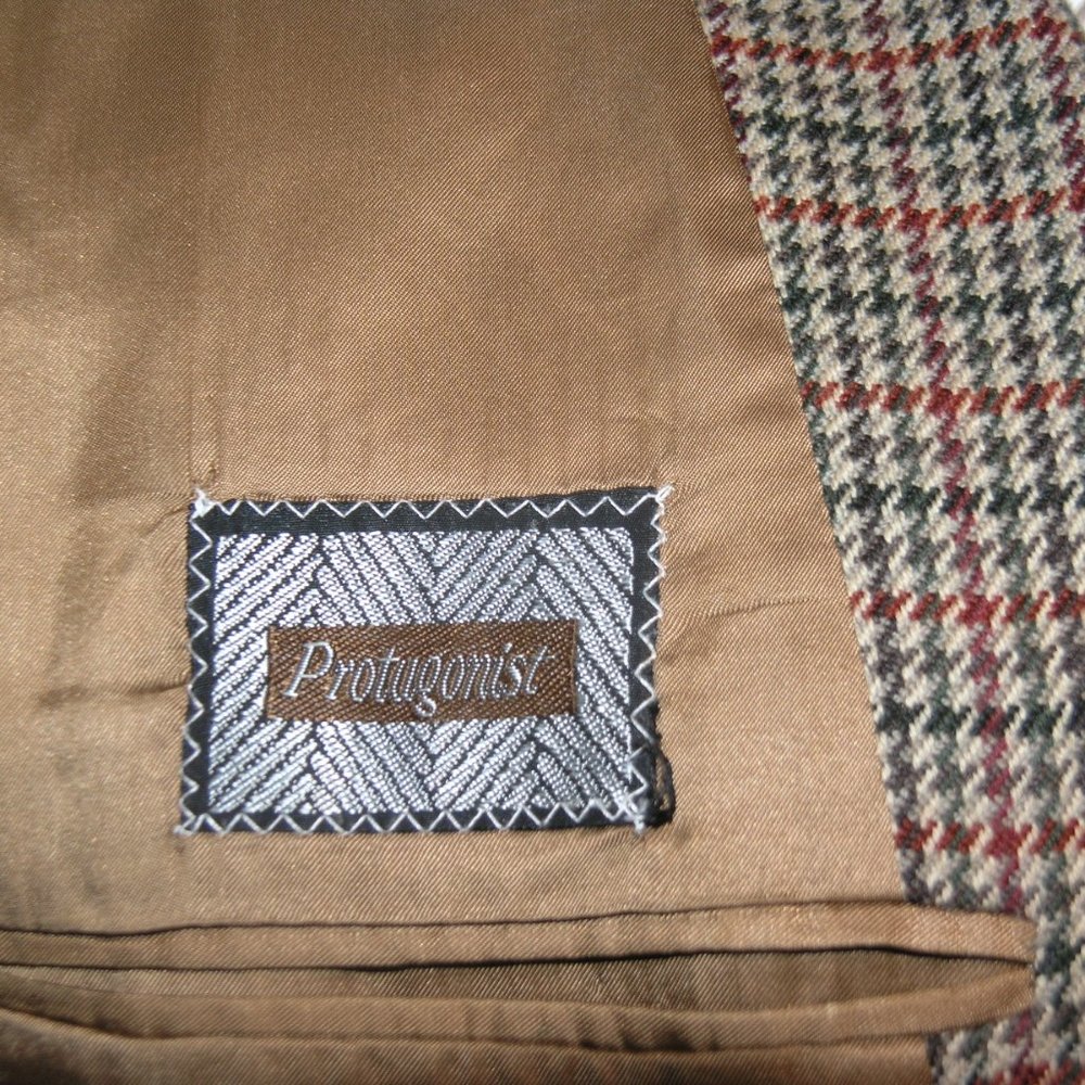 Protagonist Brown Houndstooth Cashmere Blend Two Button Sport Coat 38R - Picture 11 of 11